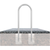 Round hoops of steel tube |  48 mm x 2,5 mm | to be fixed by plugs | without cross bar | total width: approx. 460 mm | hot-dip galvanized